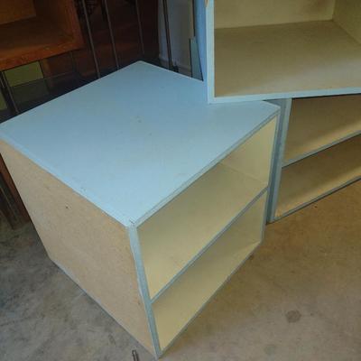 Set of Three Wood Cubby Storage Stands