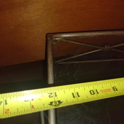 Pair of Metal Frame Stands with Glass Shelves