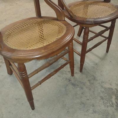 Pair of Vintage Sitting Chairs with Cane Seats
