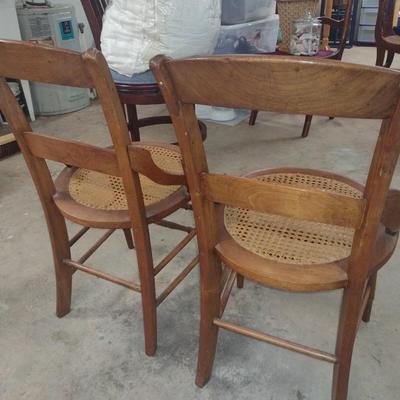 Pair of Vintage Sitting Chairs with Cane Seats