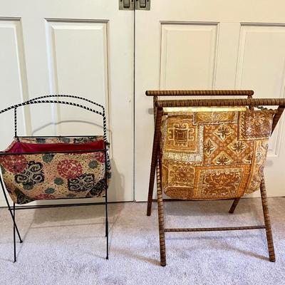Two Vintage Knitting Basket Sewing Bags