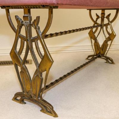 Lot 7: 1930's Art Nouveau Brass Bench