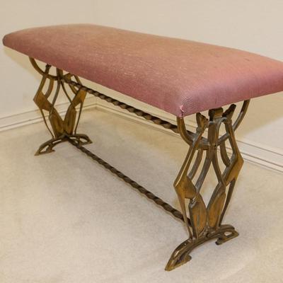 Lot 7: 1930's Art Nouveau Brass Bench