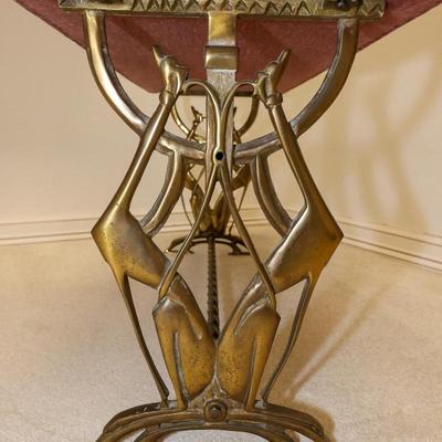 Lot 7: 1930's Art Nouveau Brass Bench