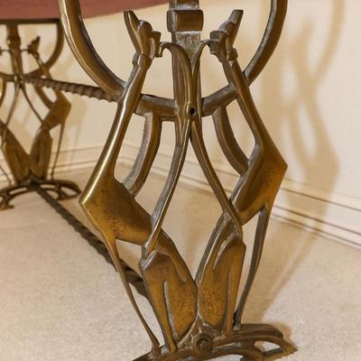 Lot 7: 1930's Art Nouveau Brass Bench