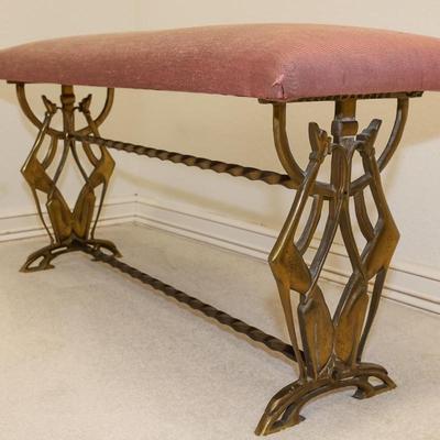 Lot 7: 1930's Art Nouveau Brass Bench