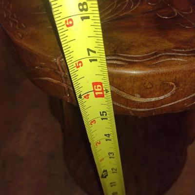 Hand Carved Wood Figural Pedestal Table or Stand
