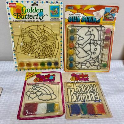 Lot of 4 Make Bake Stained Glass Craft Kits