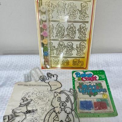 Lot of 3 craft make/bake stained glass type projects