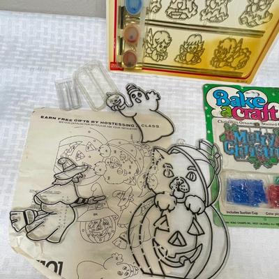 Lot of 3 craft make/bake stained glass type projects