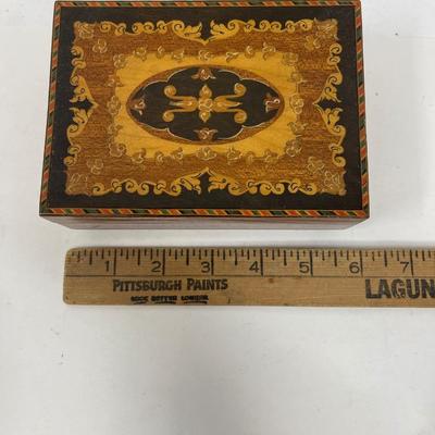 Vintage Inlayed Wood Box Made in Italy