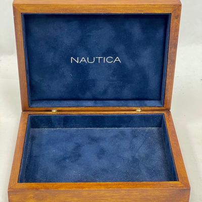 Vintage Nautica Wooden Watch Box, Storage Case