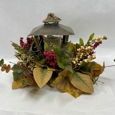 Artificial Floral Lantern Arrangement - Centerpiece