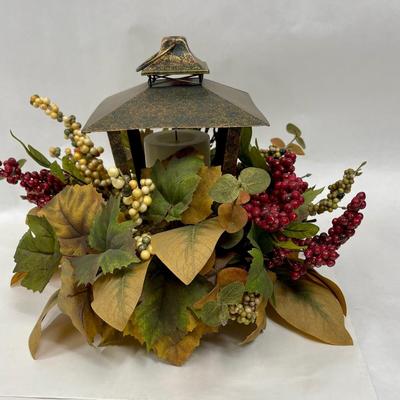 Artificial Floral Lantern Arrangement - Centerpiece