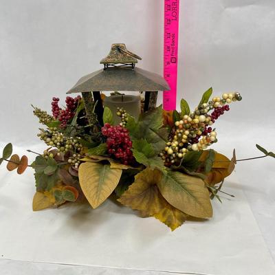 Artificial Floral Lantern Arrangement - Centerpiece