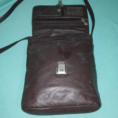 DARK BROWN LEATHER AND DV FRINGE HANDBAG