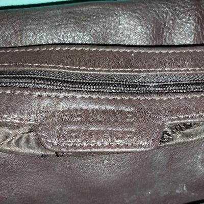 DARK BROWN LEATHER AND DV FRINGE HANDBAG