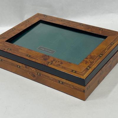 Burl Wood Vintage Box Glass Top