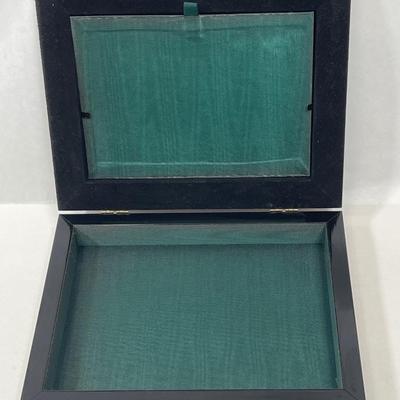 Burl Wood Vintage Box Glass Top