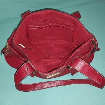 TWO RED ROSETTI LEATHER PURSES