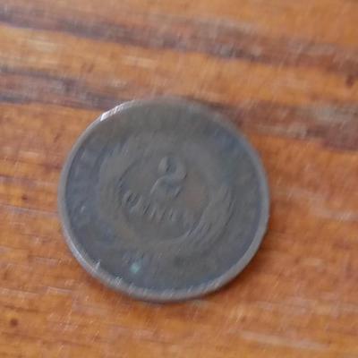 LOT 75 1864 2 CENT COIN