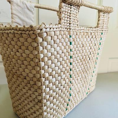 Three Vintage Large Raffia & Woven Bags