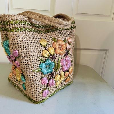 Three Vintage Large Raffia & Woven Bags