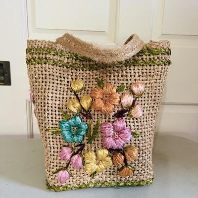 Three Vintage Large Raffia & Woven Bags