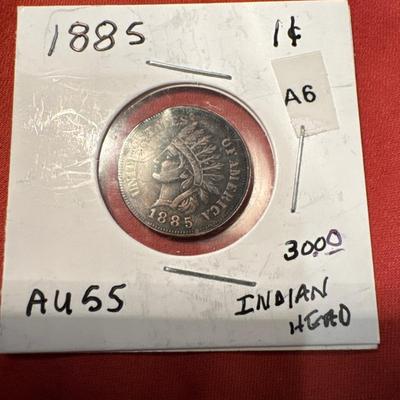 1885 INDIAN HEAD AU 55 1c