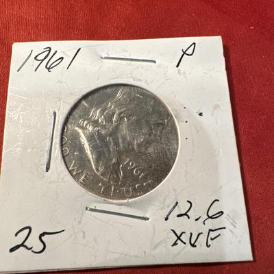 1961 P BENJAMIN FRANKLIN XVF US COIN .50c