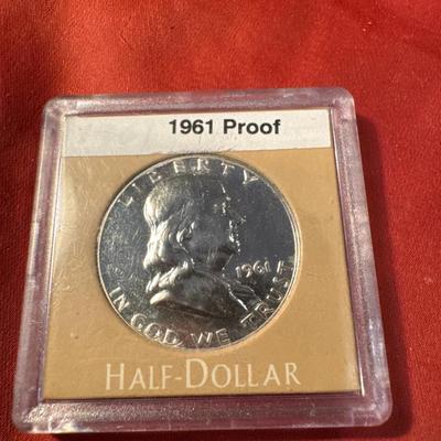 1961 BENJAMIN FRANKLIN PROOF .50c US COIN