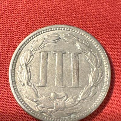 1865 III NICKEL US COIN XVF