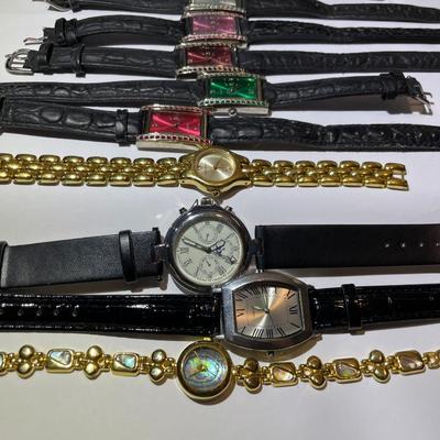 Lot of 16 Preowned Wristwatches in Good Condition Mostly all Needs Batteries Receive all as Pictured.