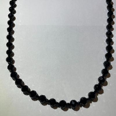 Jay King (DTR) Sterling Silver New Never Used Fashion Onyx Beads 36" Necklace Preowned from an Estate. (Jewelry Piece #102).