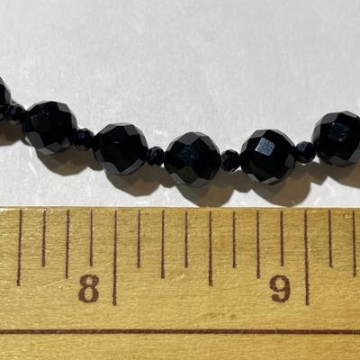 Jay King (DTR) Sterling Silver New Never Used Fashion Onyx Beads 36" Necklace Preowned from an Estate. (Jewelry Piece #102).