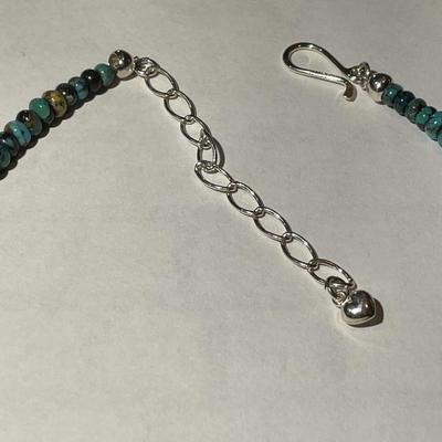 Jay King (DTR) Sterling Silver New Never Used Fashion Turquoise Disc 18"-20" Adjustable Necklace Preowned from an Estate....