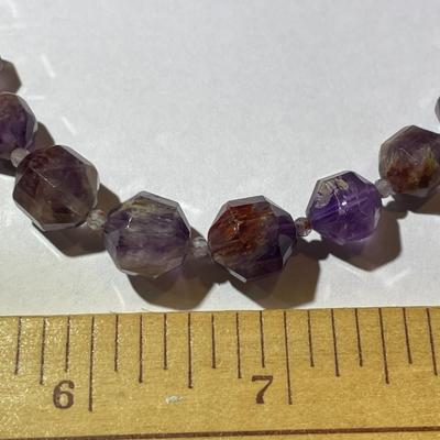 Jay King (DTR) Sterling Silver New Never Used Fashion Amethyst Bead 18"-20" Adjustable Necklace Preowned from an Estate....
