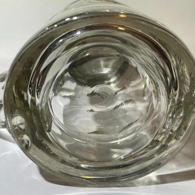 Vintage German Libby Style Dimple Glass Beer Mug/Stein w/Pewter Lid in VG Preowned Condition.