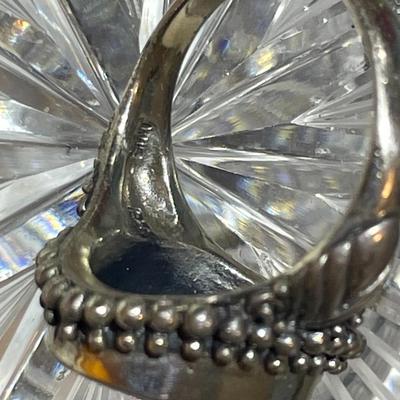 Mark Wasserman Samara (MWS) Sterling Silver Turquoise Ring Size-8 in VG Preowned Condition.