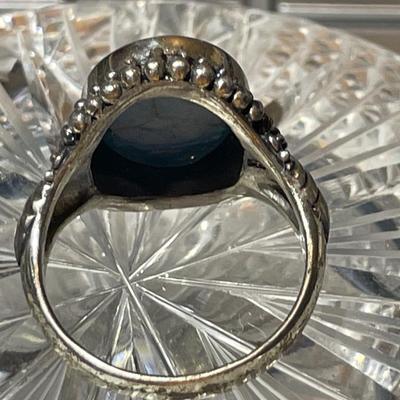 Mark Wasserman Samara (MWS) Sterling Silver Turquoise Ring Size-8 in VG Preowned Condition.