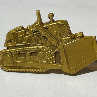 Vintage Leavens Pair of Cuff Links Gold Toned Bulldozers Preowned in Good Condition.