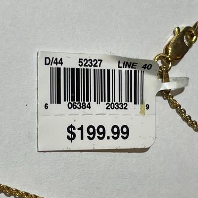 Vintage Never Worn Condition 18K Gold /Bronze Swarovski Crystal Pendant on a 18" Chain.