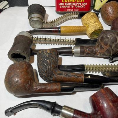 Heavily Used Pipe Collection and a Few Tins as Pictured. Receive all that's Pictured.