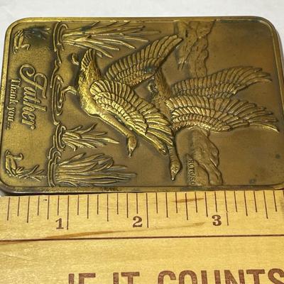 1990 Madison Co 14oz Bronze Plaque/Paperweight USA Fathers Appreciation Quote as Pictured.