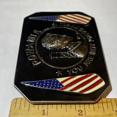 Vietnam Era POW-MIA You Are Not Forgotten Enameled Belt Buckle in Good Preowned Condition.
