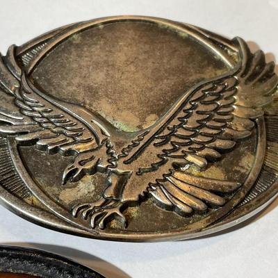 3-Vintage Mid-Century Large Eagle Belt Buckles in Good Preowned Condition.