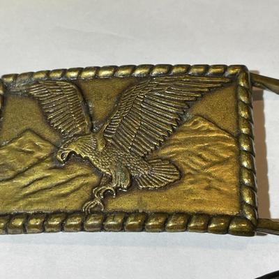 3-Vintage Mid-Century Large Eagle Belt Buckles in Good Preowned Condition.