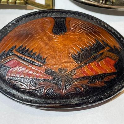 3-Vintage Mid-Century Large Eagle Belt Buckles in Good Preowned Condition.