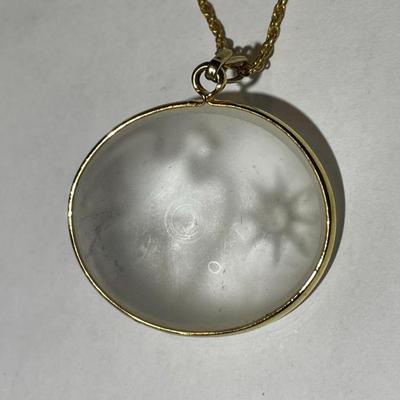 Vintage Lalique Nina Ricci Frosted Crystal Dove Pendant on a Fashion 18" Necklace in Good Preowned Condition.