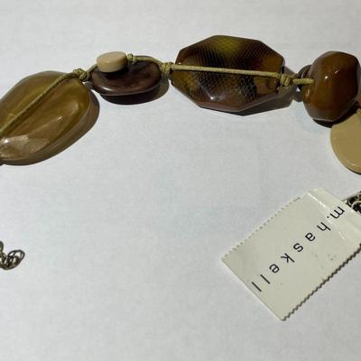 Vintage Miriam Haskell (Unsigned) Hand Knotted Lucite Bracelet w/Paper Tag as Pictured.